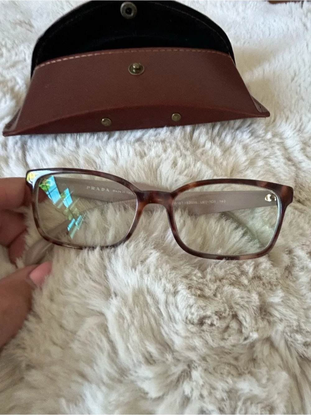 Prada Pink Temples Tortoiseshell Front Women’s Glasses